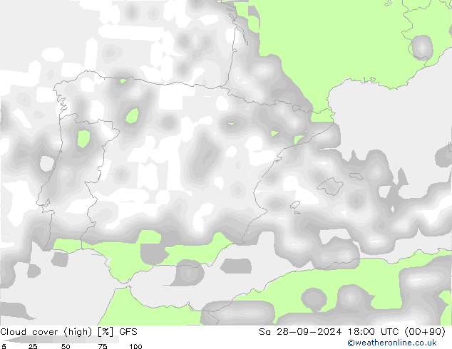 облака (средний) GFS сб 28.09.2024 18 UTC