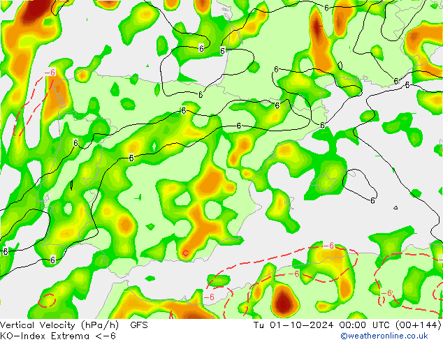 Convection-Index GFS mar 01.10.2024 00 UTC