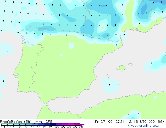 Z500/Rain (+SLP)/Z850 GFS  27.09.2024 18 UTC