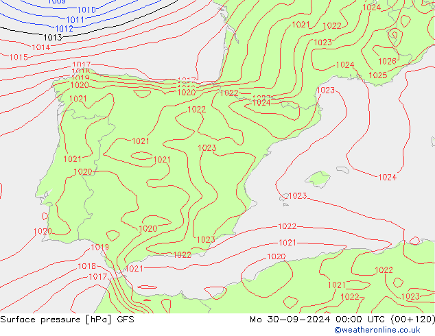 GFS: Mo 30.09.2024 00 UTC