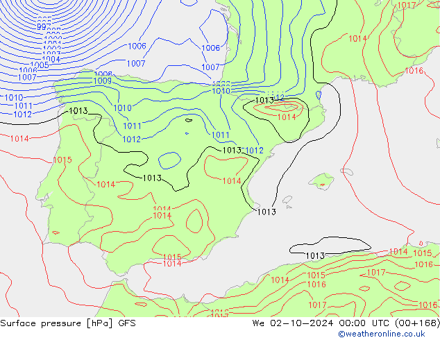 GFS: mer 02.10.2024 00 UTC