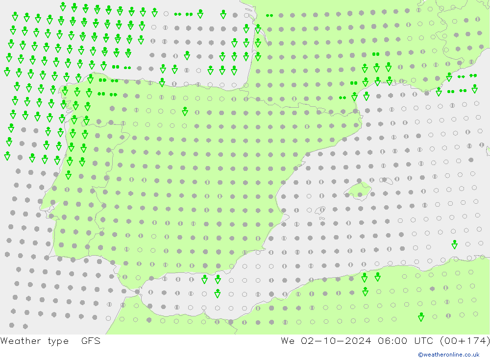 Weermodel GFS wo 02.10.2024 06 UTC