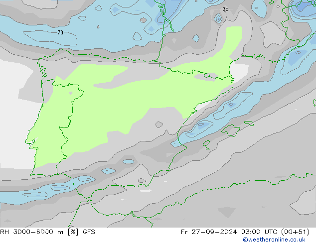 RH 3000-6000 m GFS  27.09.2024 03 UTC