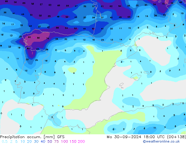 Précipitation accum. GFS septembre 2024