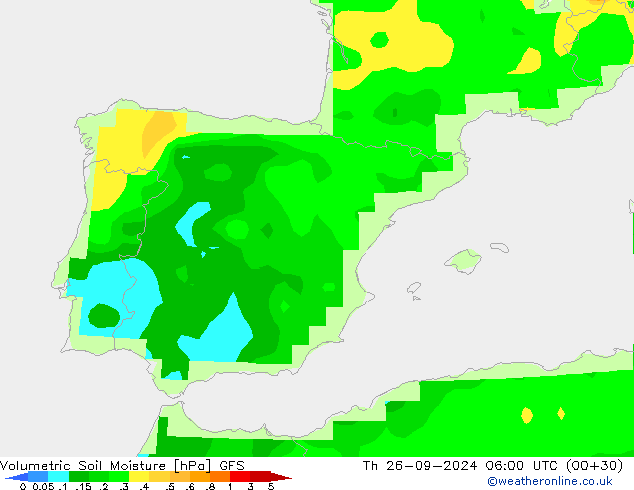 Volumetric Soil Moisture GFS Th 26.09.2024 06 UTC