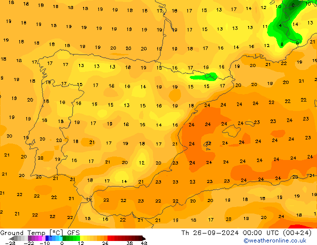 Temp GFS jeu 26.09.2024 00 UTC