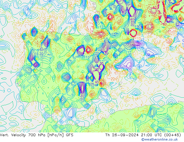 Vert. Velocity 700 hPa GFS Qui 26.09.2024 21 UTC