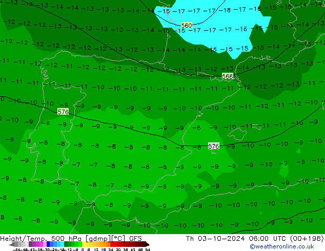 Z500/Rain (+SLP)/Z850 GFS Do 03.10.2024 06 UTC