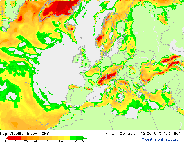 Fog Stability Index GFS vr 27.09.2024 18 UTC