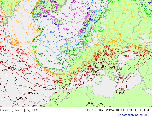 Frostgrenze GFS Fr 27.09.2024 00 UTC