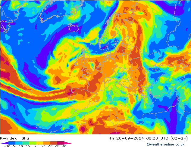 K-Index GFS Th 26.09.2024 00 UTC