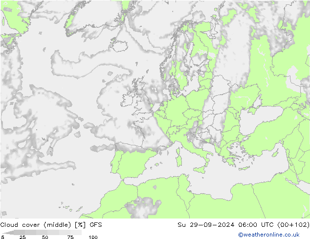 nuvens (médio) GFS Dom 29.09.2024 06 UTC