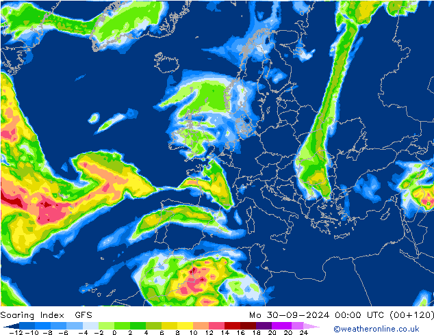 Soaring Index GFS Seg 30.09.2024 00 UTC