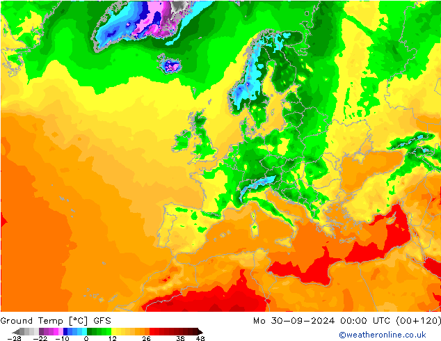 Ground Temp GFS Mo 30.09.2024 00 UTC