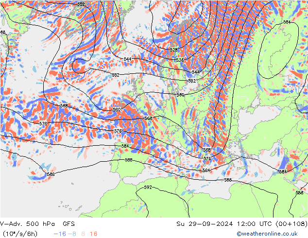 V-Adv. 500 hPa GFS dim 29.09.2024 12 UTC