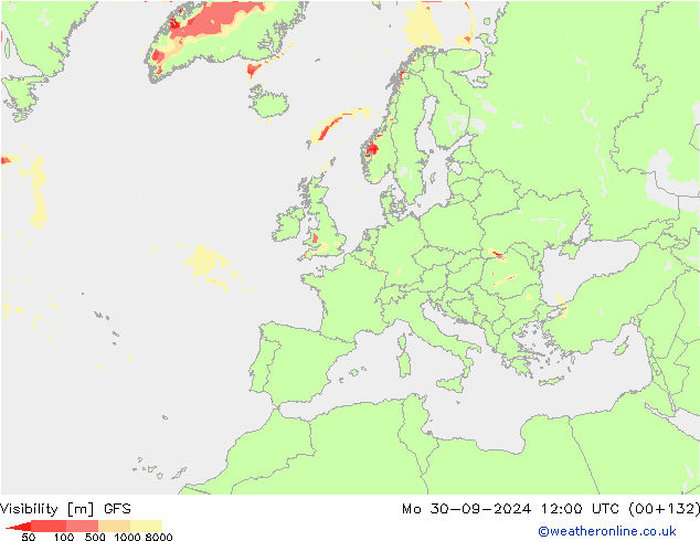 Visibility GFS Mo 30.09.2024 12 UTC