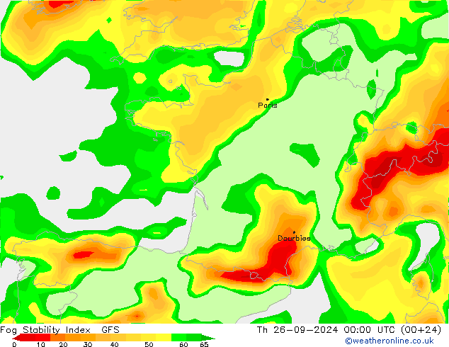 Fog Stability Index GFS Do 26.09.2024 00 UTC