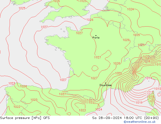 GFS: Sa 28.09.2024 18 UTC