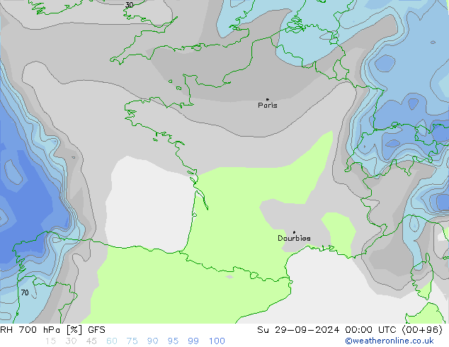 RV 700 hPa GFS zo 29.09.2024 00 UTC