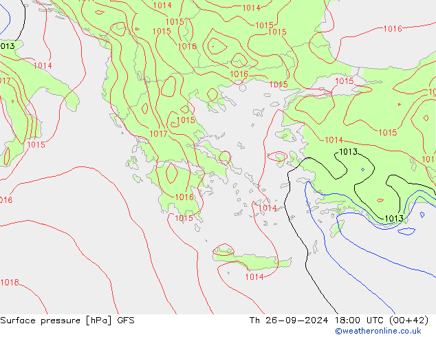 Surface pressure GFS Th 26.09.2024 18 UTC