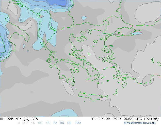 RH 925 hPa GFS So 29.09.2024 00 UTC