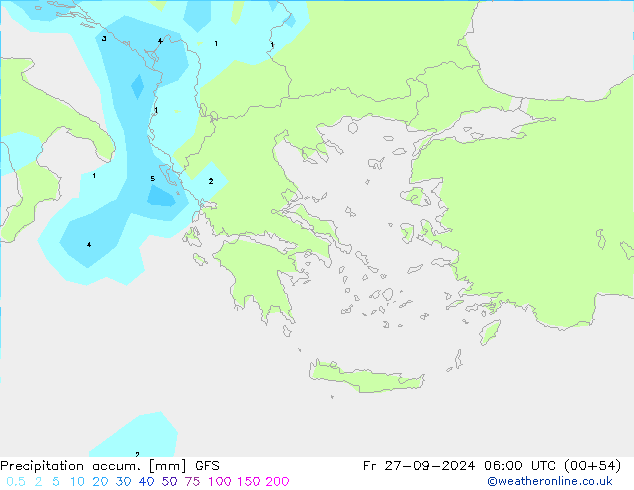 Precipitation accum. GFS Fr 27.09.2024 06 UTC