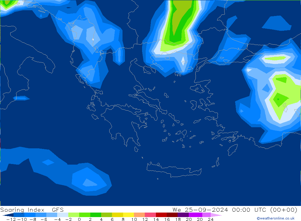 Soaring Index GFS mer 25.09.2024 00 UTC