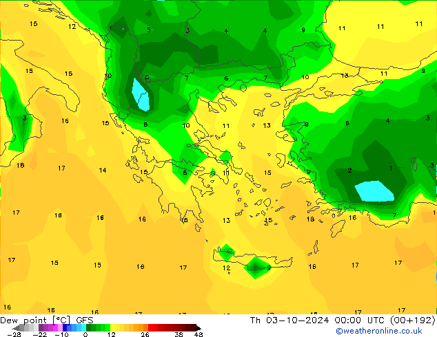 punkt rosy GFS czw. 03.10.2024 00 UTC