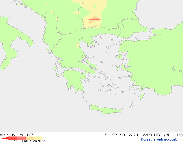 Visibility GFS Su 29.09.2024 18 UTC