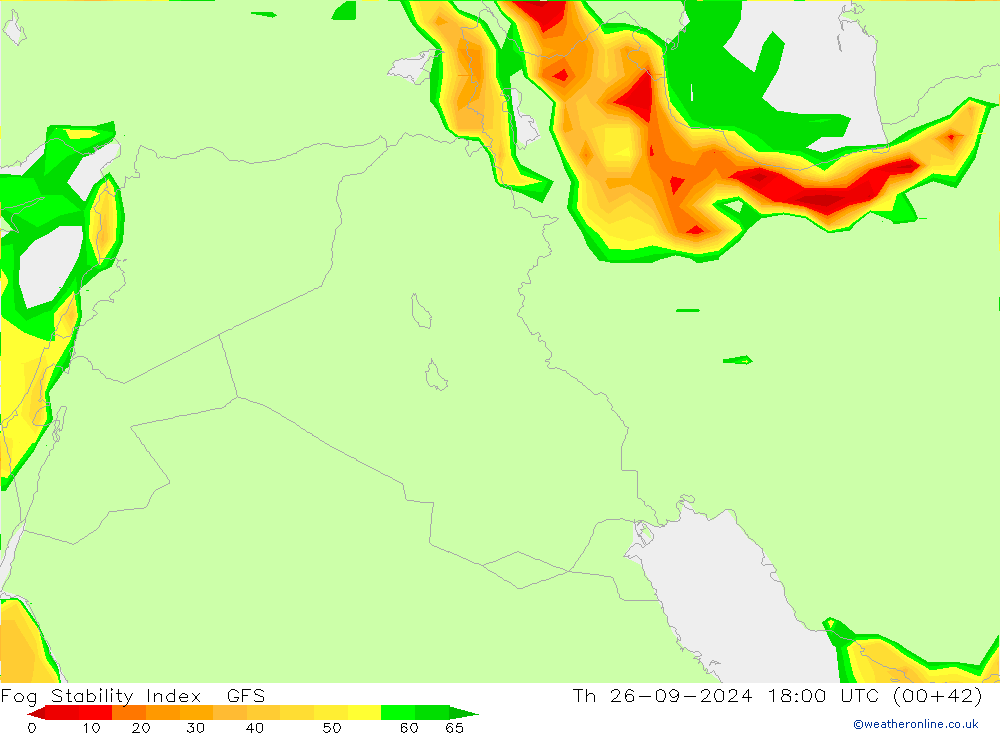 Fog Stability Index GFS do 26.09.2024 18 UTC