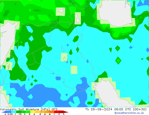 Volumetric Soil Moisture GFS jeu 26.09.2024 06 UTC