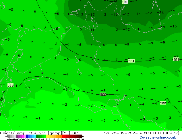 Z500/Rain (+SLP)/Z850 GFS Sa 28.09.2024 00 UTC