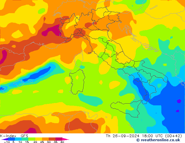 K-Index GFS jue 26.09.2024 18 UTC