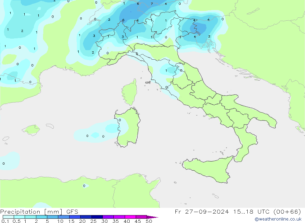 Precipitation GFS Fr 27.09.2024 18 UTC