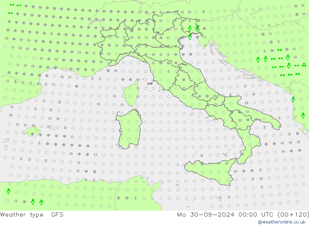 Weather type GFS Po 30.09.2024 00 UTC