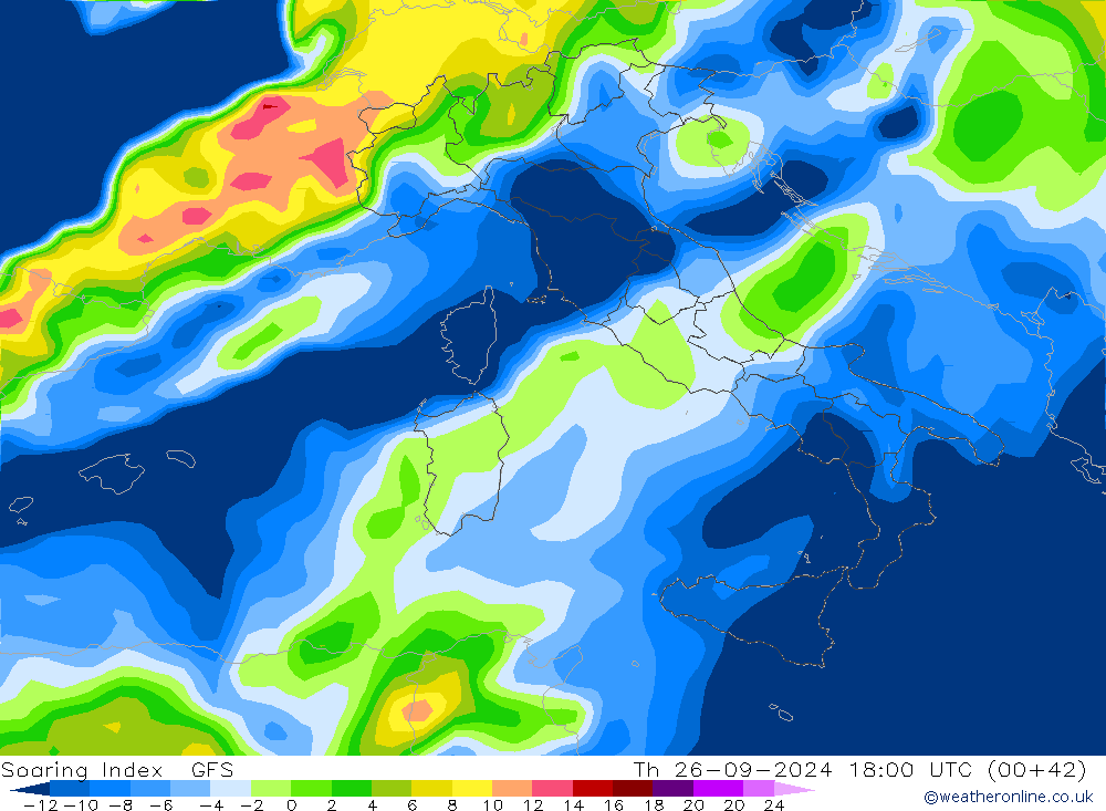 Soaring Index GFS Th 26.09.2024 18 UTC