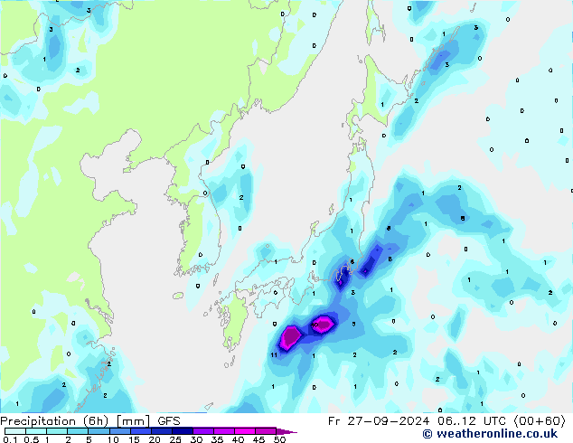 Z500/Rain (+SLP)/Z850 GFS pt. 27.09.2024 12 UTC