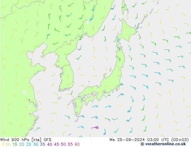  900 hPa GFS  25.09.2024 03 UTC