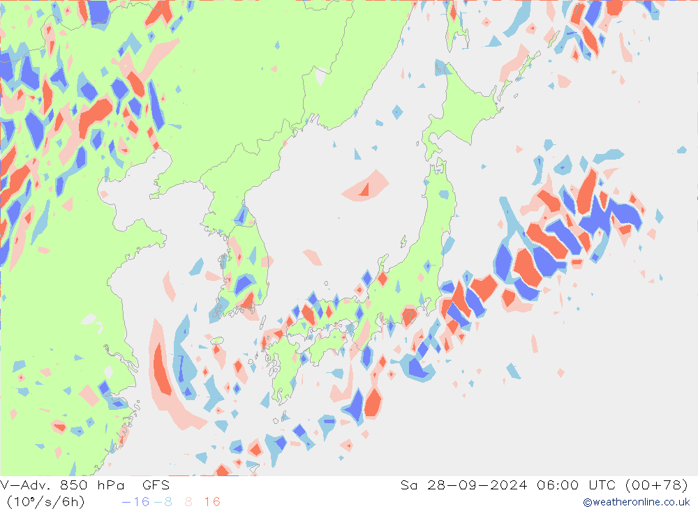 V-Adv. 850 hPa GFS Sa 28.09.2024 06 UTC