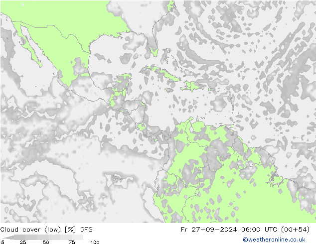 облака (низкий) GFS пт 27.09.2024 06 UTC