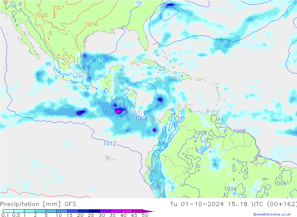 Precipitation GFS Tu 01.10.2024 18 UTC