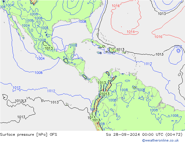 pression de l'air GFS sam 28.09.2024 00 UTC