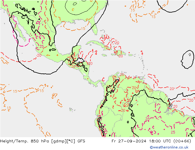 Z500/Rain (+SLP)/Z850 GFS  27.09.2024 18 UTC