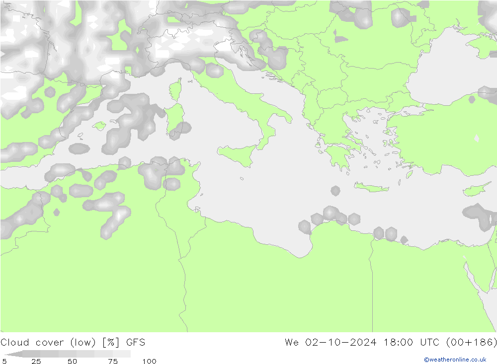 nuvens (baixo) GFS Qua 02.10.2024 18 UTC