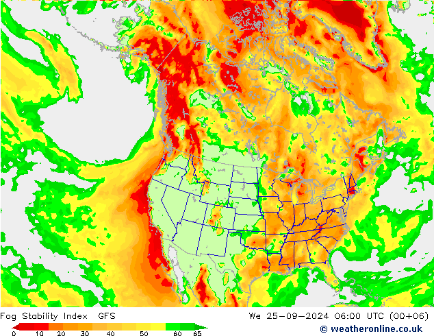 Fog Stability Index GFS We 25.09.2024 06 UTC