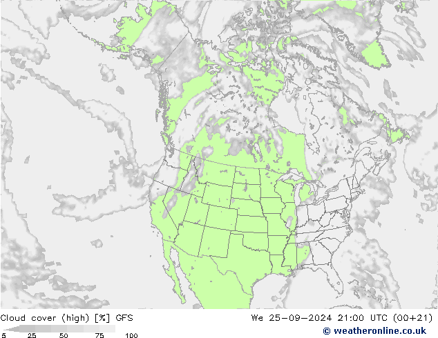 облака (средний) GFS ср 25.09.2024 21 UTC