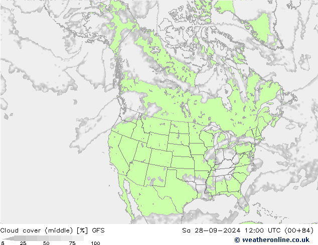 облака (средний) GFS сб 28.09.2024 12 UTC