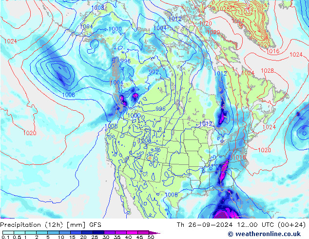 Nied. akkumuliert (12Std) GFS Do 26.09.2024 00 UTC