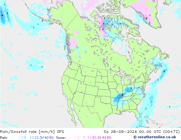 Regen/Sneeuwval GFS za 28.09.2024 00 UTC