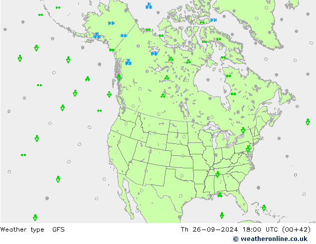 Tipo di precipitazione GFS gio 26.09.2024 18 UTC